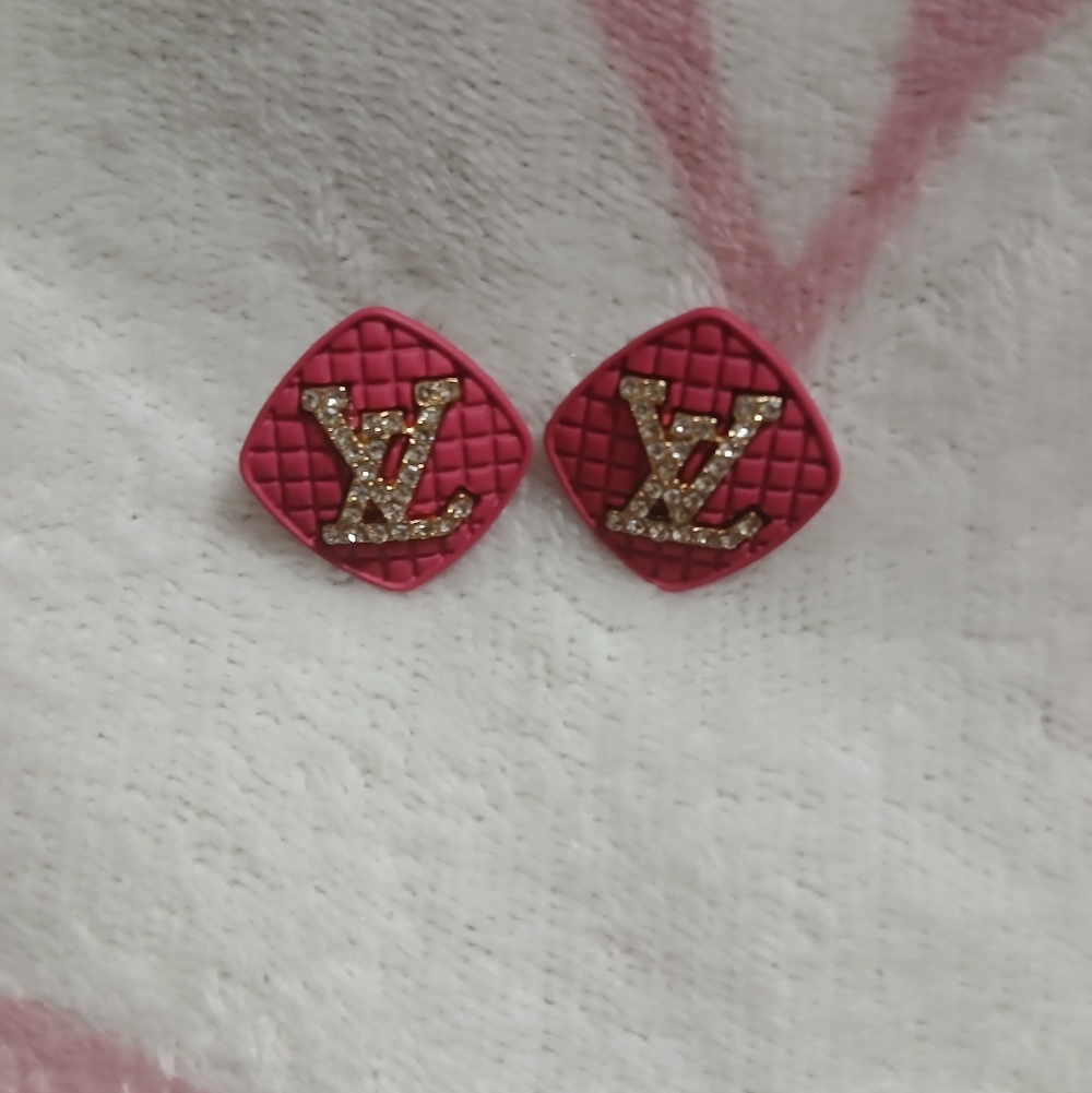 Chic Pink Designer Stud Earrings